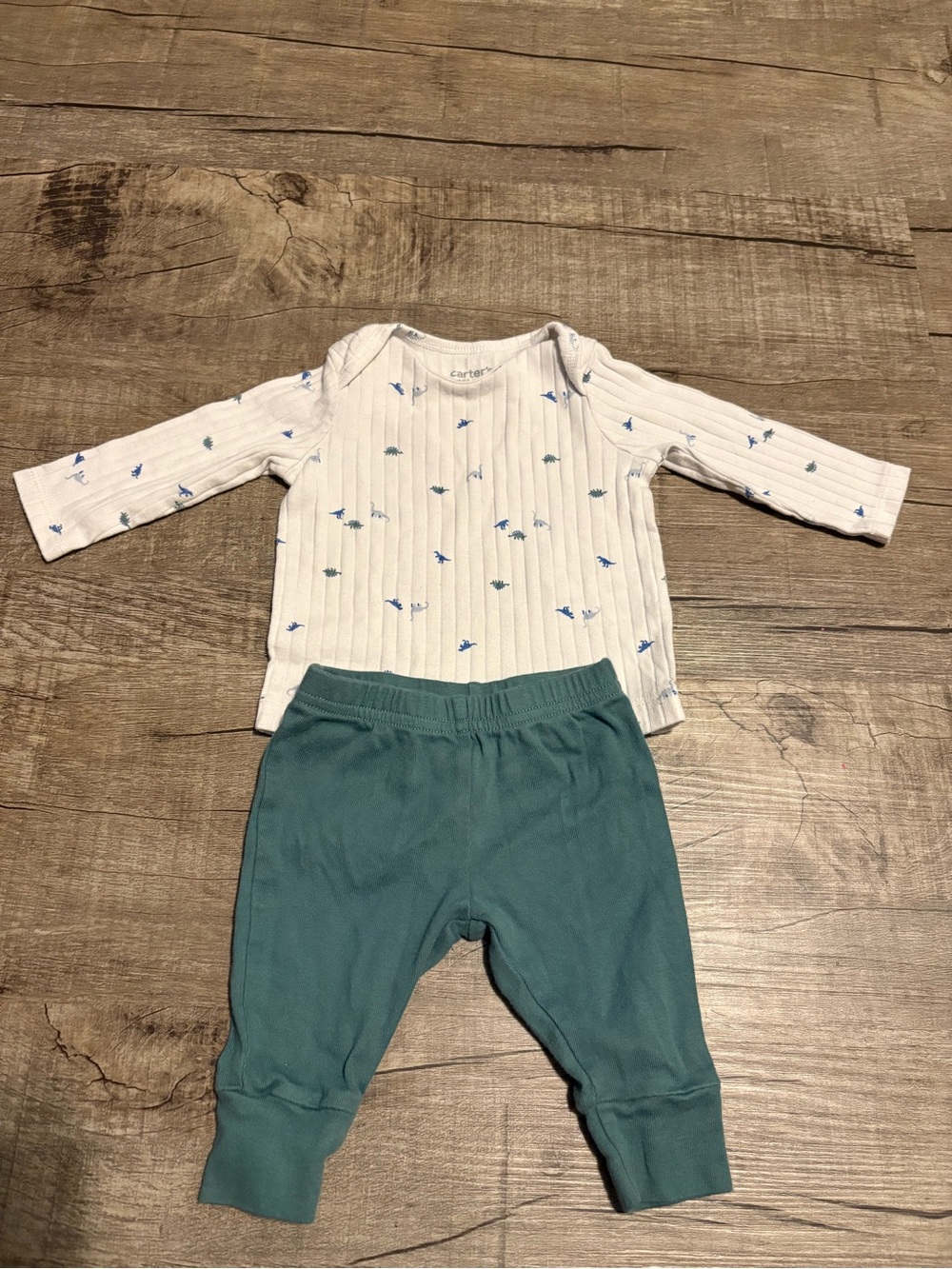 Neutral Ribbed Baby Two-Piece Sets - Picture 5 of 6